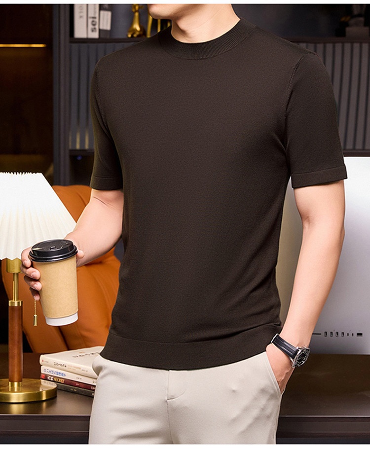Men's Short Sleeve Crewneck Knit T-Shirt