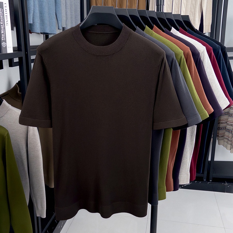Men's Short Sleeve Crewneck Knit T-Shirt