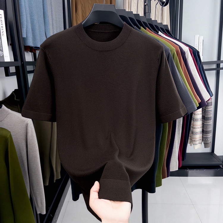 Men's Short Sleeve Crewneck Knit T-Shirt