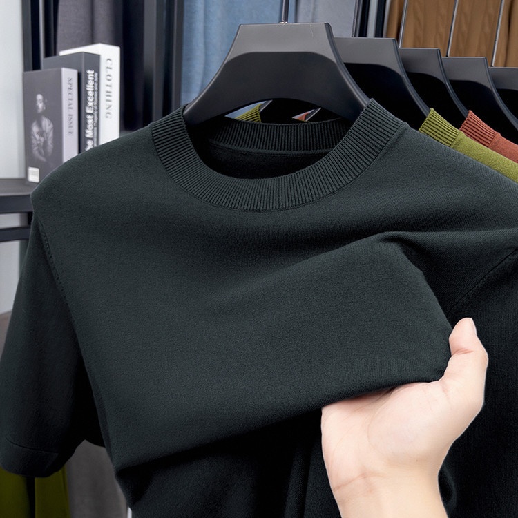 Men's Short Sleeve Crewneck Knit T-Shirt