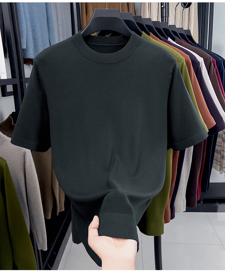 Men's Short Sleeve Crewneck Knit T-Shirt