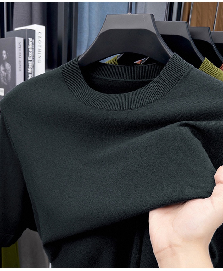 Men's Short Sleeve Crewneck Knit T-Shirt