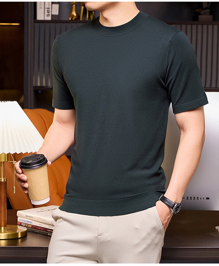 Men's Short Sleeve Crewneck Knit T-Shirt