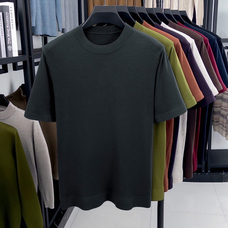 Men's Short Sleeve Crewneck Knit T-Shirt