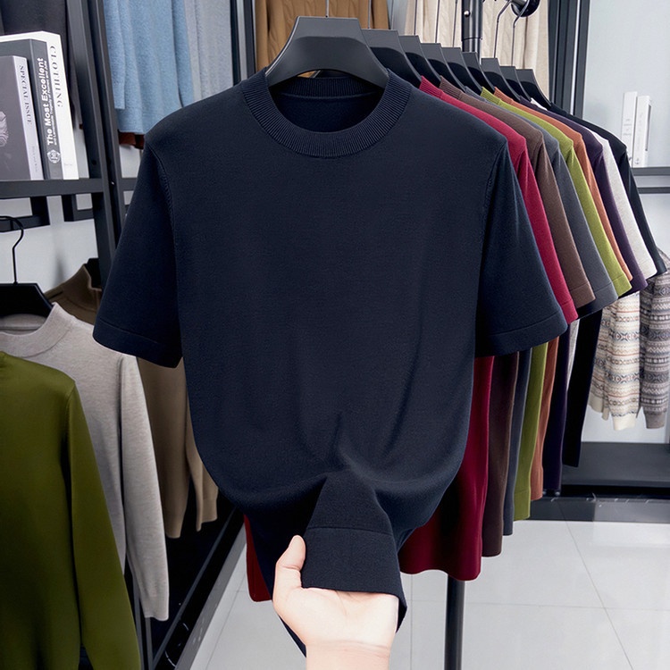 Men's Short Sleeve Crewneck Knit T-Shirt