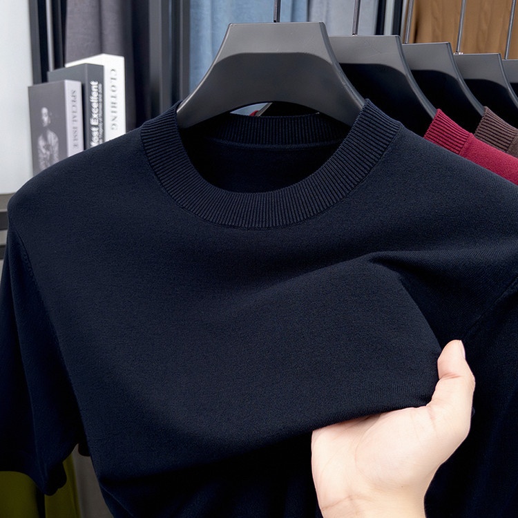 Men's Short Sleeve Crewneck Knit T-Shirt