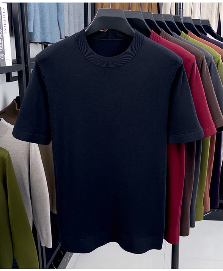 Men's Short Sleeve Crewneck Knit T-Shirt
