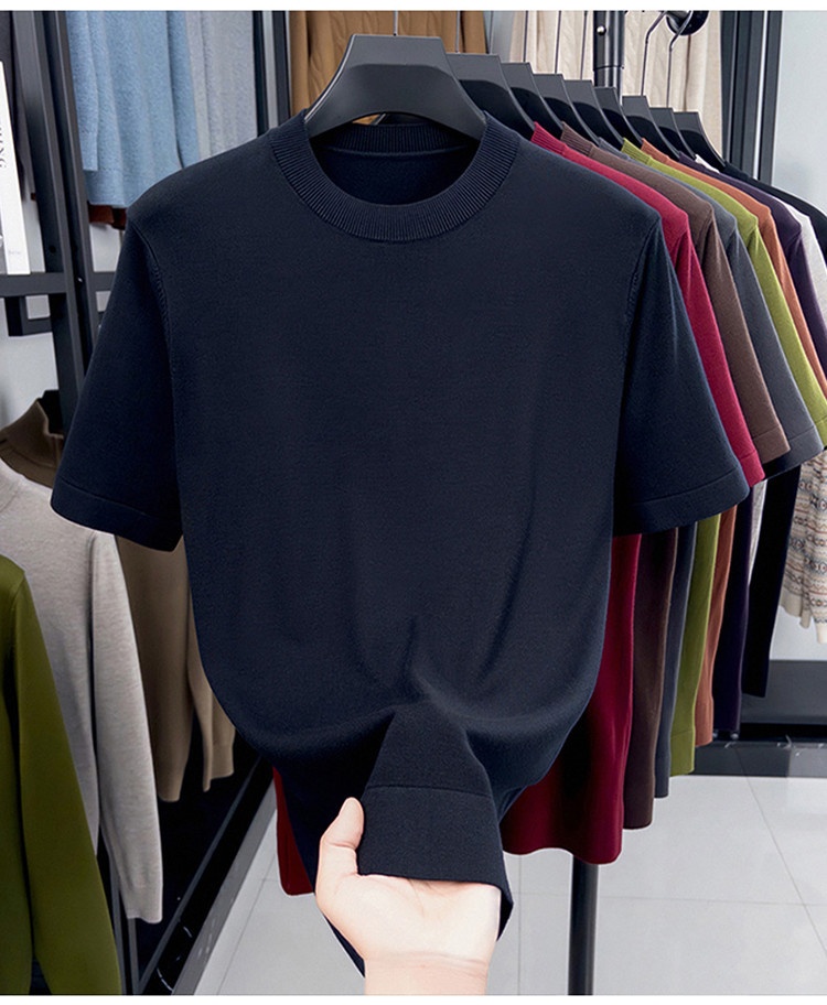 Men's Short Sleeve Crewneck Knit T-Shirt