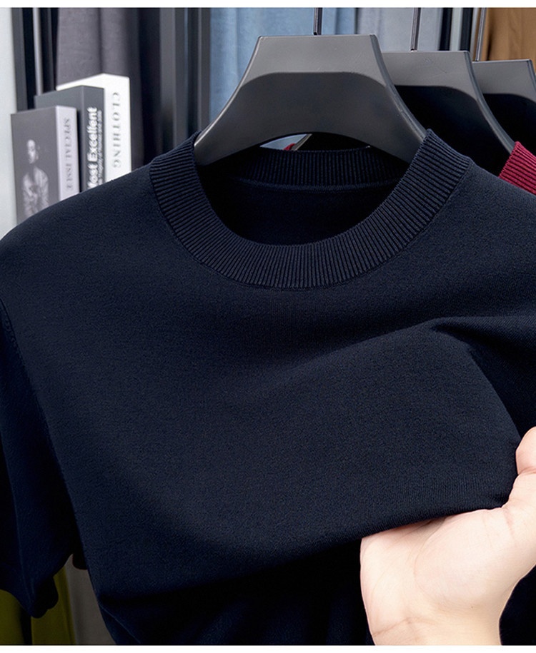 Men's Short Sleeve Crewneck Knit T-Shirt