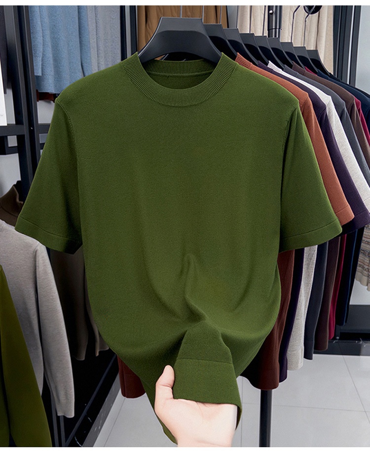 Men's Short Sleeve Crewneck Knit T-Shirt
