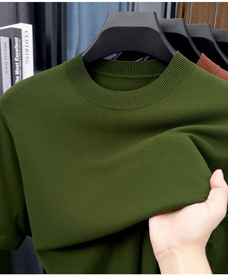 Men's Short Sleeve Crewneck Knit T-Shirt