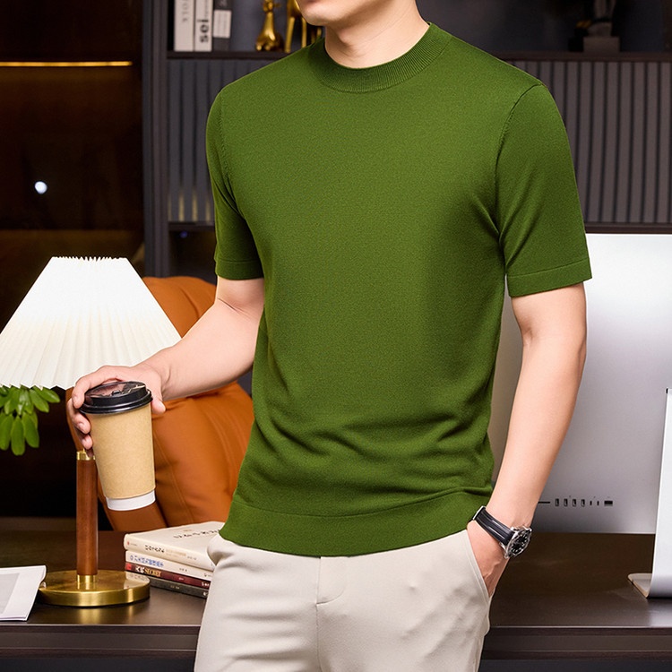 Men's Short Sleeve Crewneck Knit T-Shirt