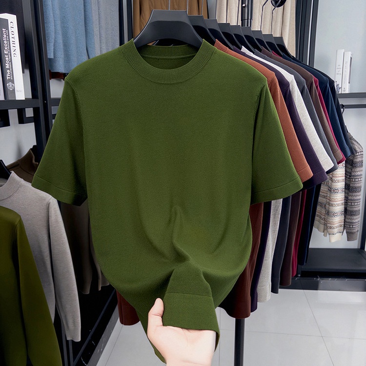 Men's Short Sleeve Crewneck Knit T-Shirt