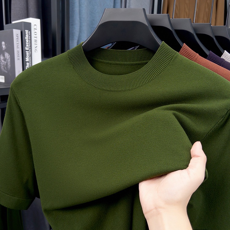 Men's Short Sleeve Crewneck Knit T-Shirt
