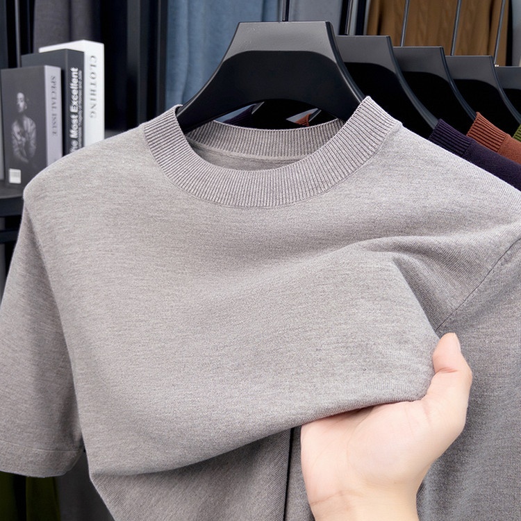 Men's Short Sleeve Crewneck Knit T-Shirt