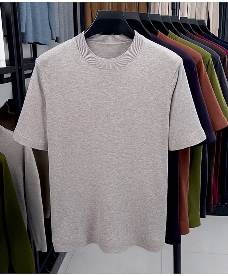 Men's Short Sleeve Crewneck Knit T-Shirt