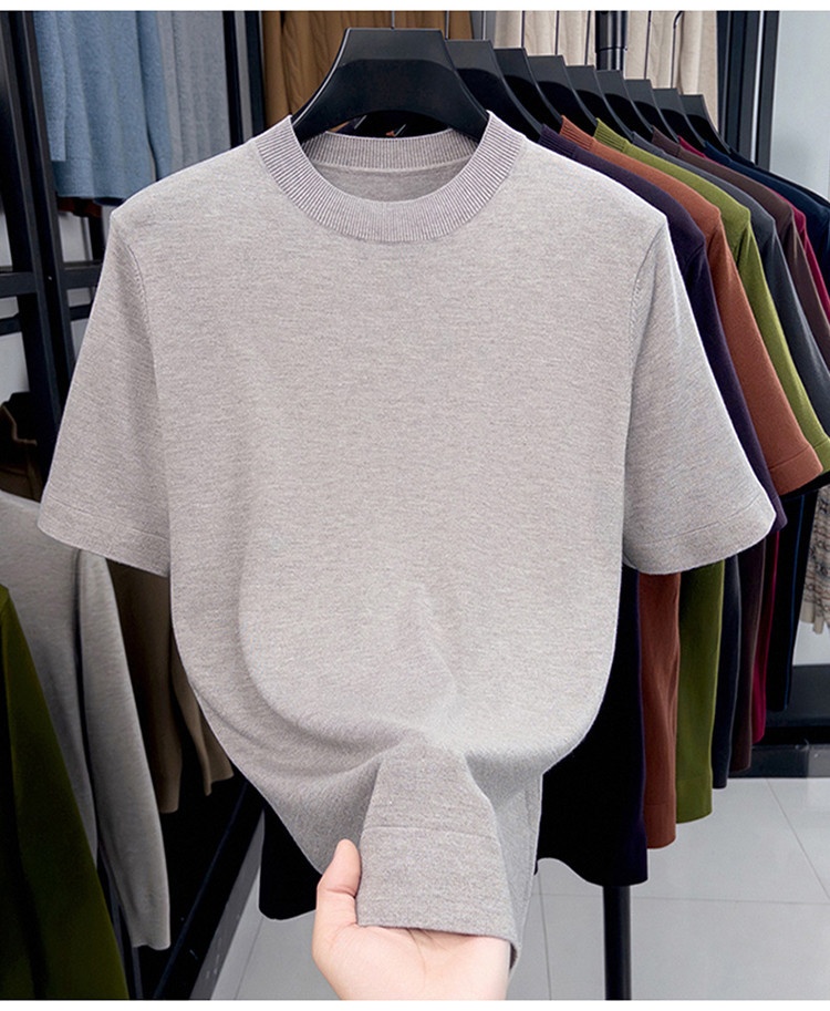 Men's Short Sleeve Crewneck Knit T-Shirt