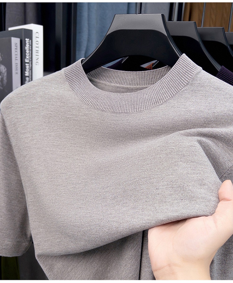 Men's Short Sleeve Crewneck Knit T-Shirt