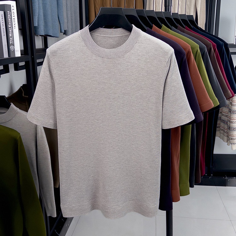 Men's Short Sleeve Crewneck Knit T-Shirt