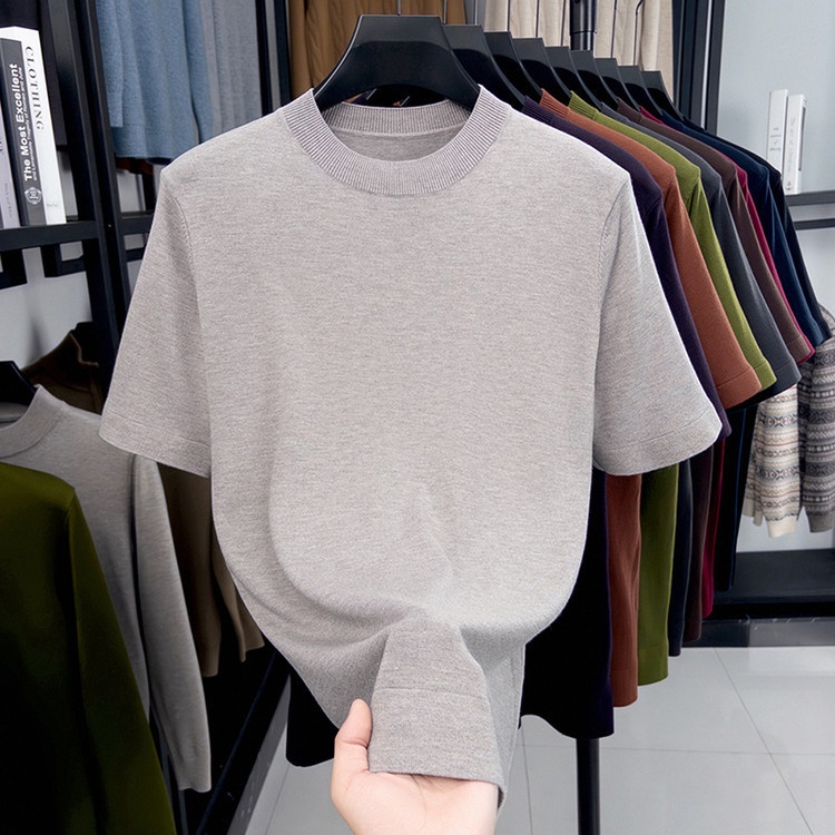 Men's Short Sleeve Crewneck Knit T-Shirt