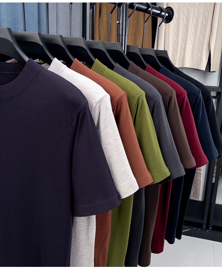 Men's Short Sleeve Crewneck Knit T-Shirt