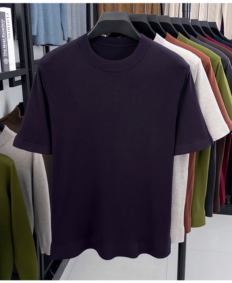 Men's Short Sleeve Crewneck Knit T-Shirt