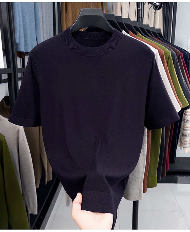 Men's Short Sleeve Crewneck Knit T-Shirt