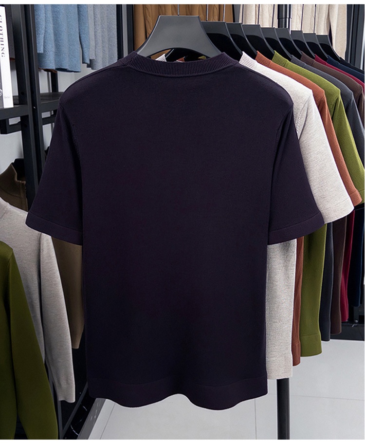 Men's Short Sleeve Crewneck Knit T-Shirt