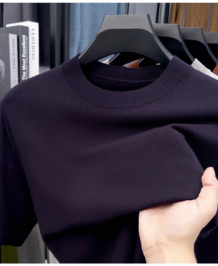 Men's Short Sleeve Crewneck Knit T-Shirt