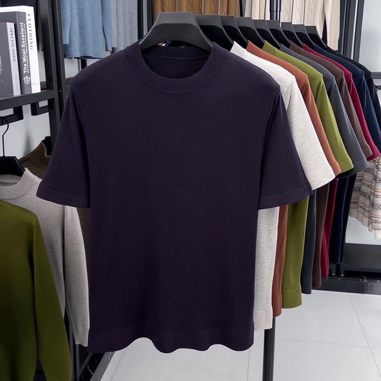 Men's Short Sleeve Crewneck Knit T-Shirt