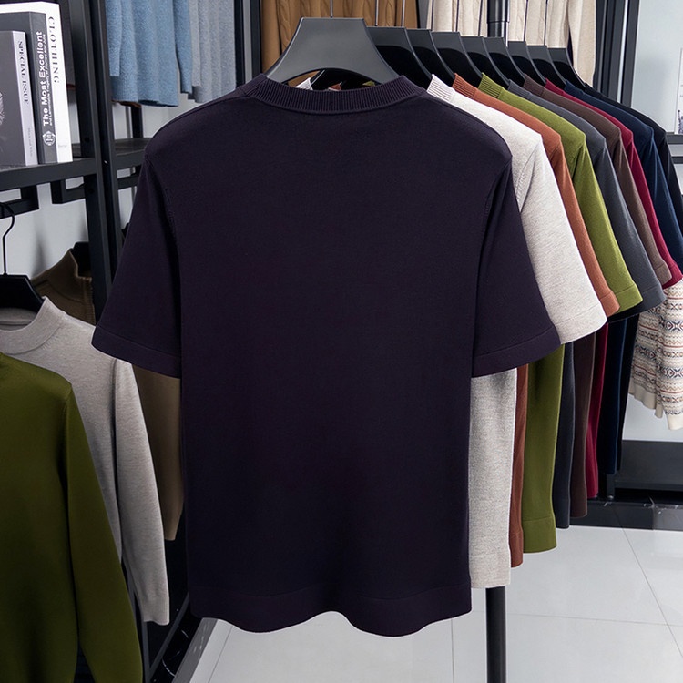Men's Short Sleeve Crewneck Knit T-Shirt