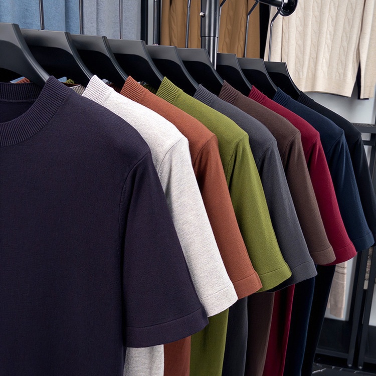 Men's Short Sleeve Crewneck Knit T-Shirt