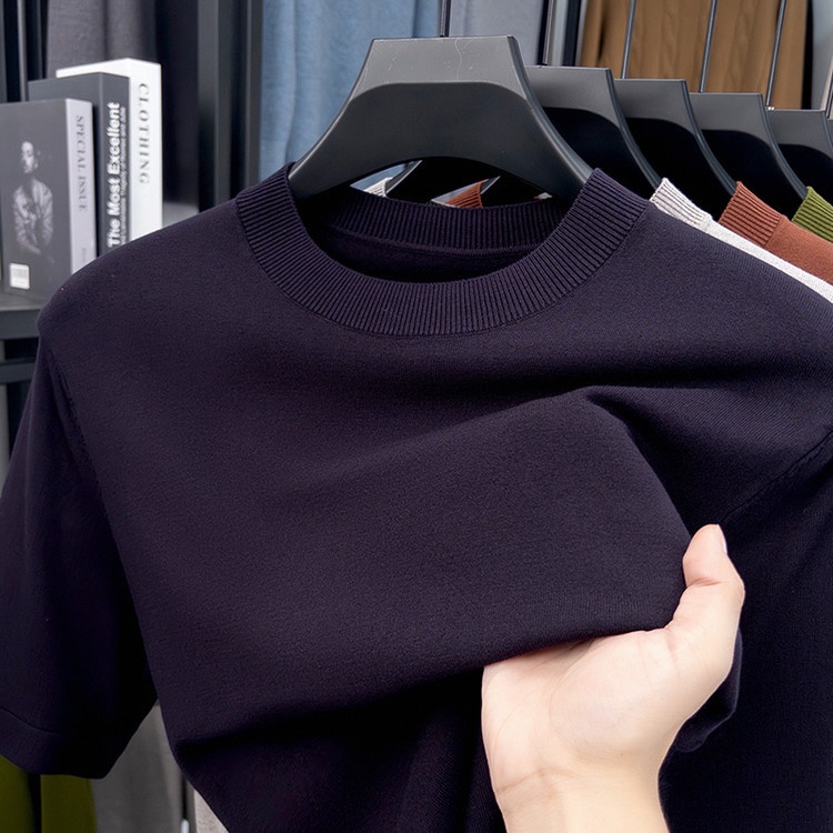 Men's Short Sleeve Crewneck Knit T-Shirt