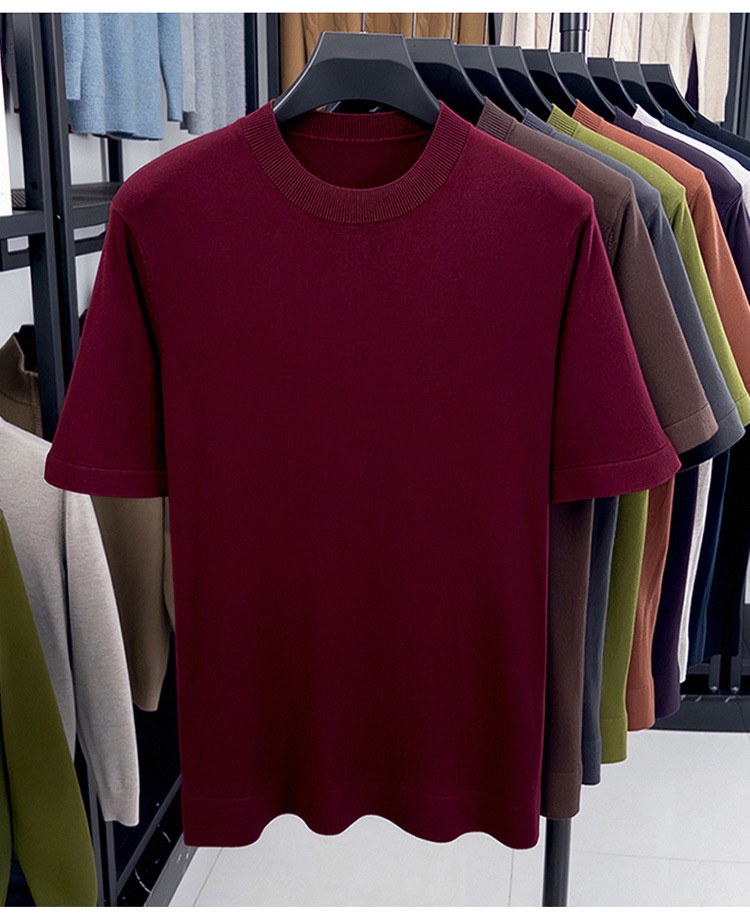 Men's Short Sleeve Crewneck Knit T-Shirt