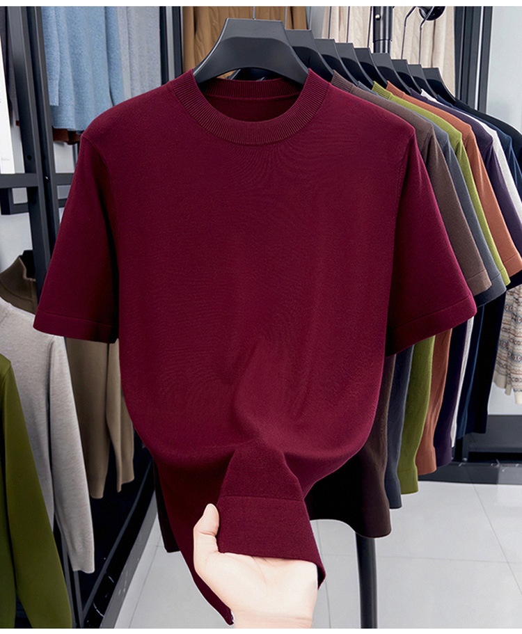 Men's Short Sleeve Crewneck Knit T-Shirt