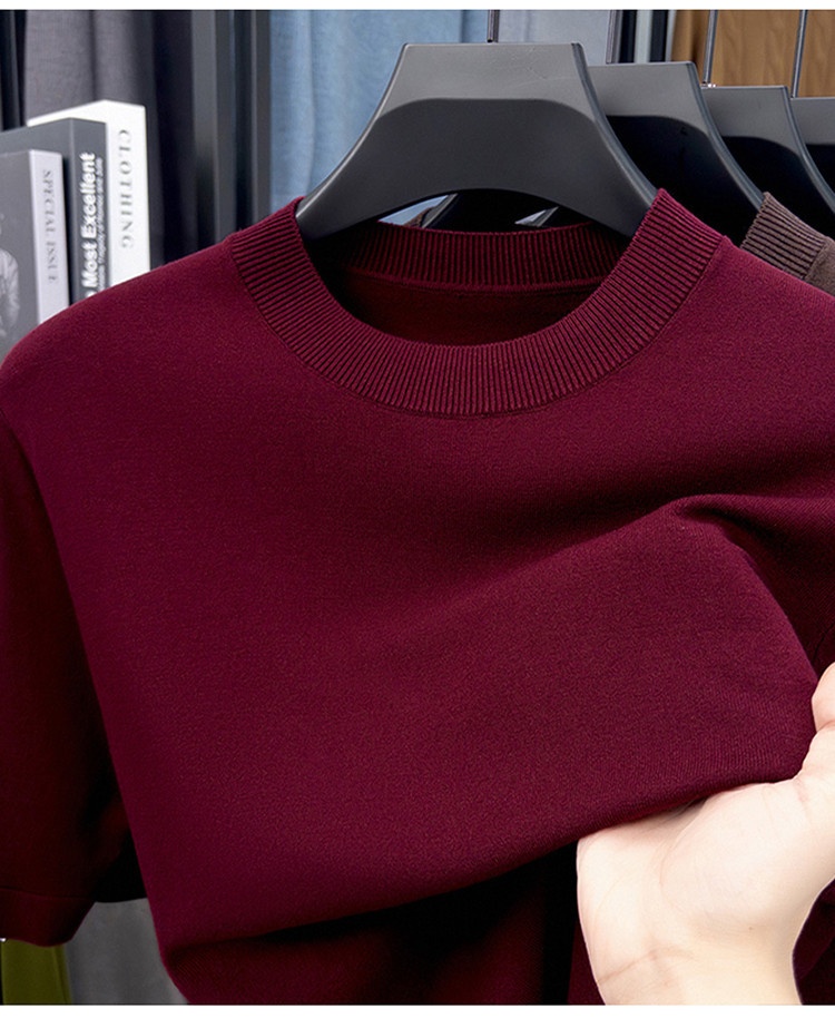 Men's Short Sleeve Crewneck Knit T-Shirt