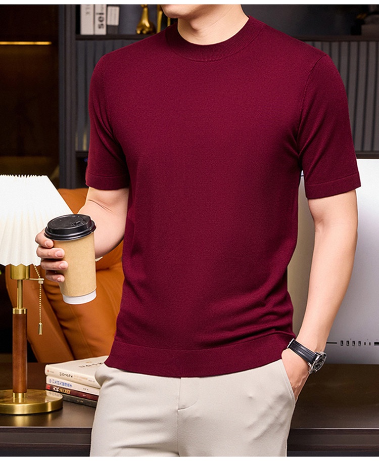 Men's Short Sleeve Crewneck Knit T-Shirt
