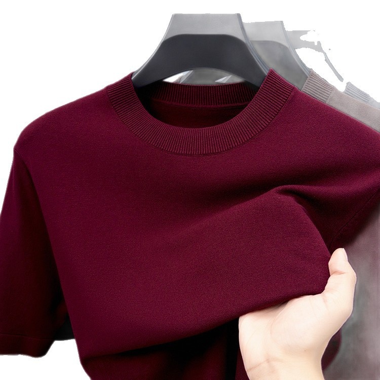 Men's Short Sleeve Crewneck Knit T-Shirt