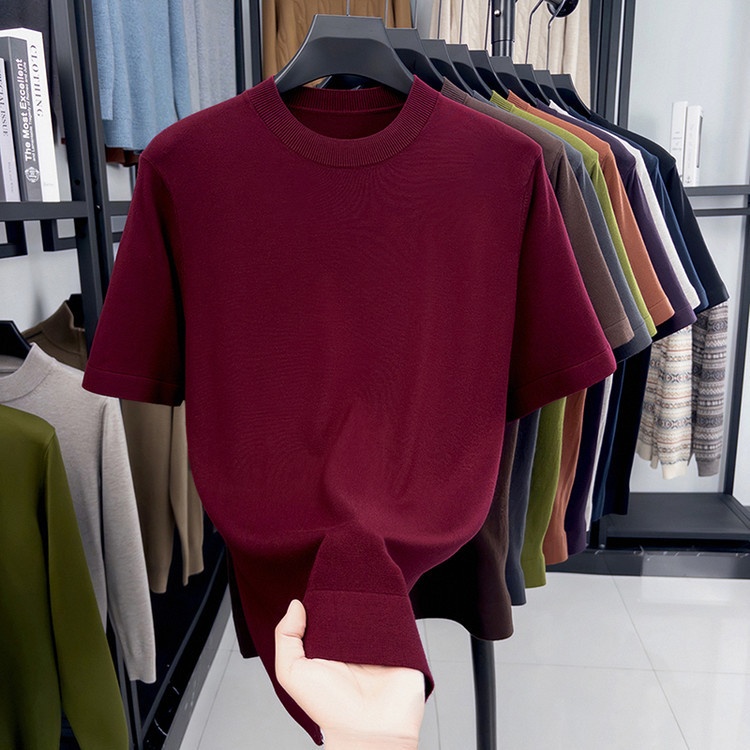 Men's Short Sleeve Crewneck Knit T-Shirt