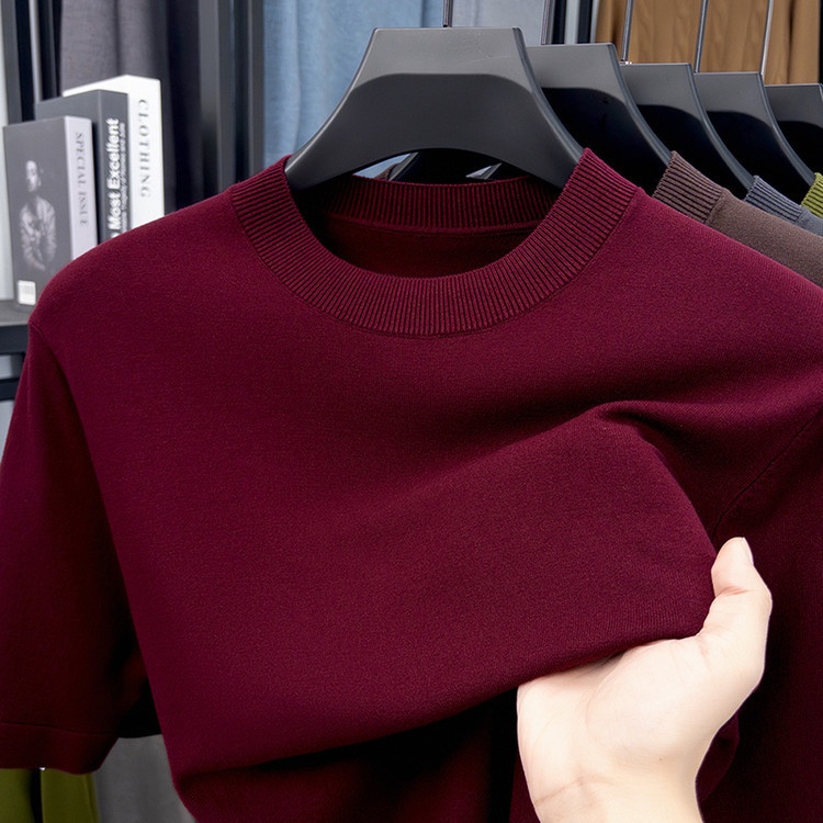 Men's Short Sleeve Crewneck Knit T-Shirt