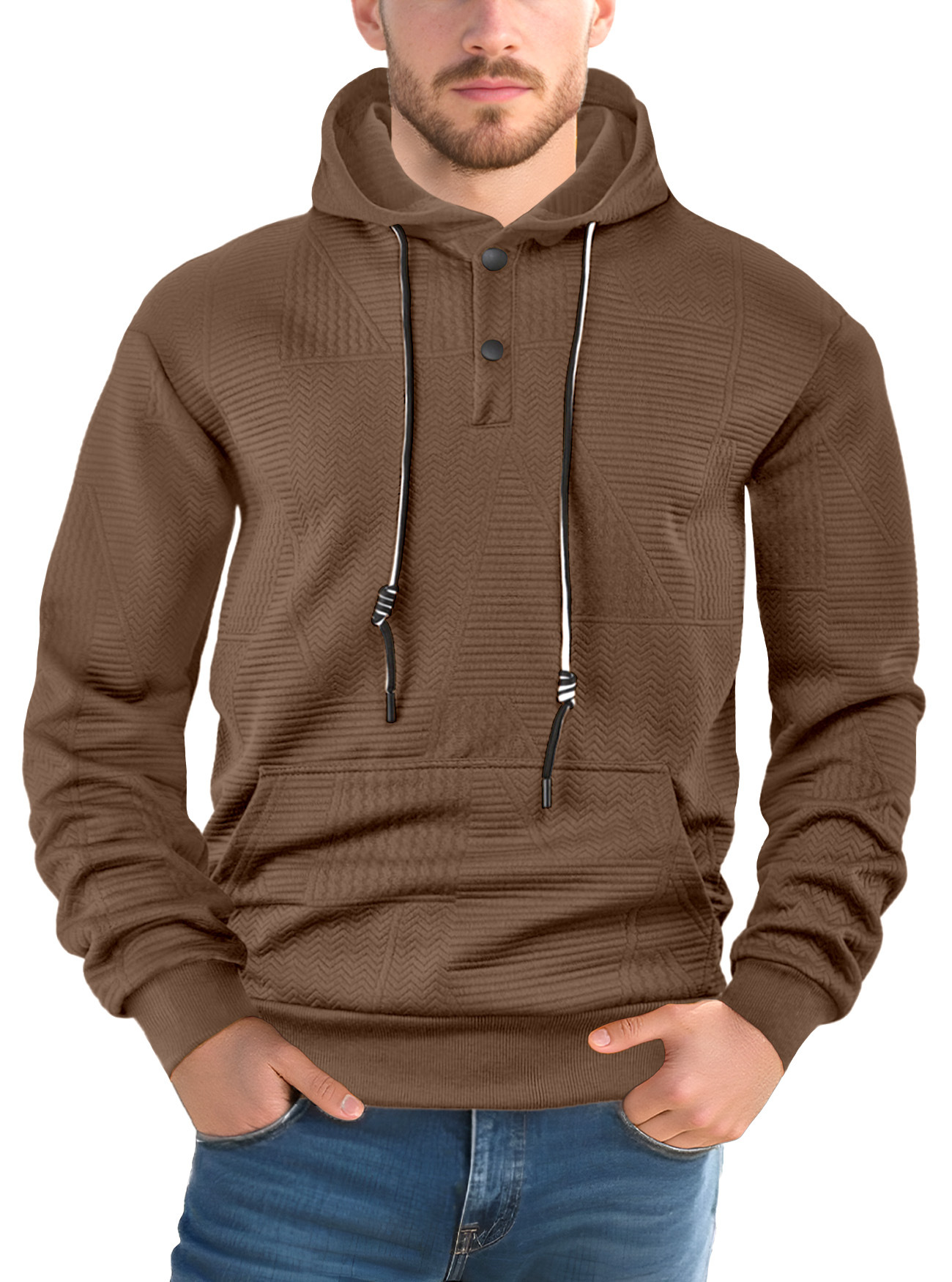 Cotton Blend Pullover Hoodie - Casual Long Sleeve Sweatshirt NDF-00046