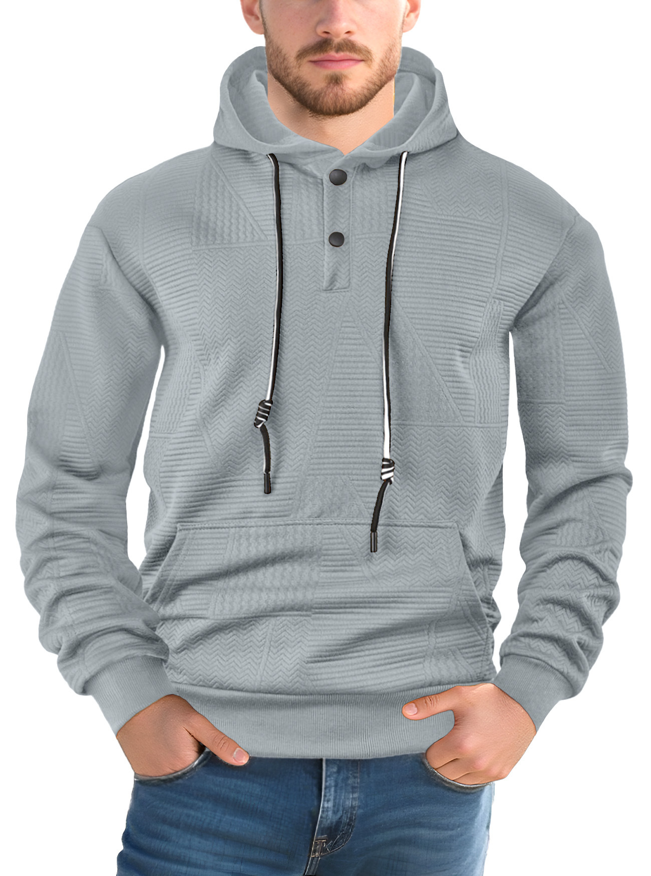 Cotton Blend Pullover Hoodie - Casual Long Sleeve Sweatshirt NDF-00046