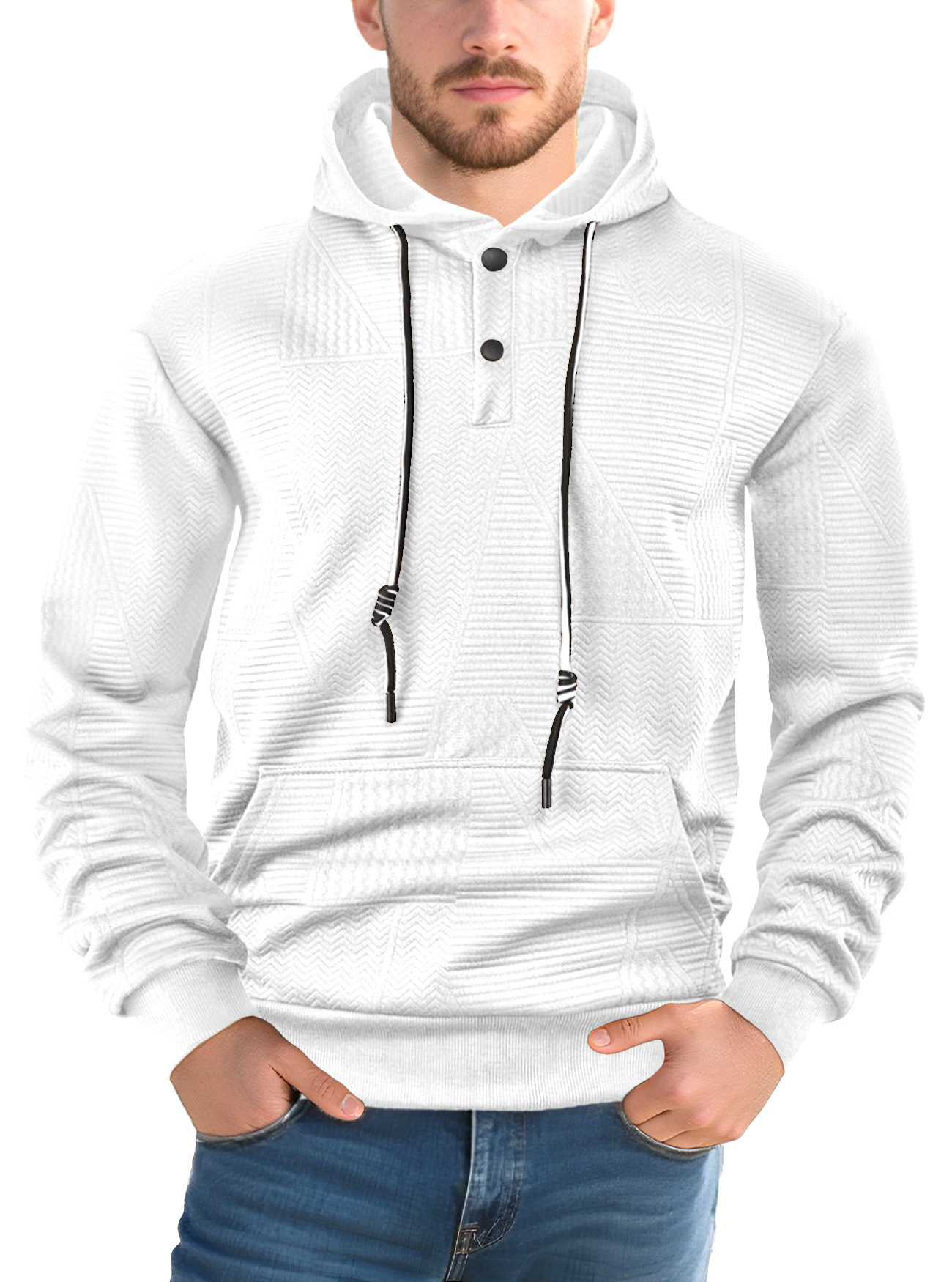 Cotton Blend Pullover Hoodie - Casual Long Sleeve Sweatshirt NDF-00046
