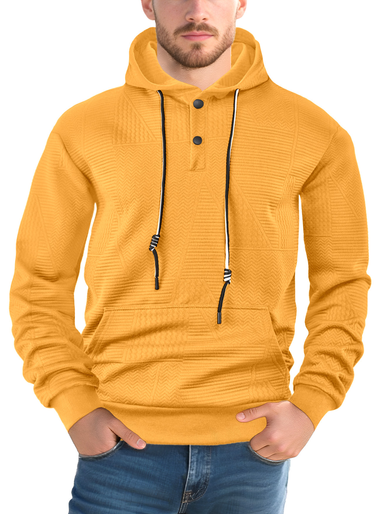 Cotton Blend Pullover Hoodie - Casual Long Sleeve Sweatshirt NDF-00046