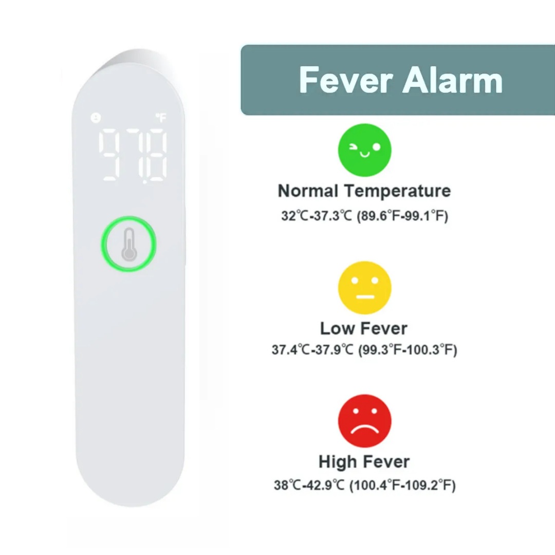 Contactloze infrarood voorhoofdthermometer met LED-scherm en lichtpuntsensor