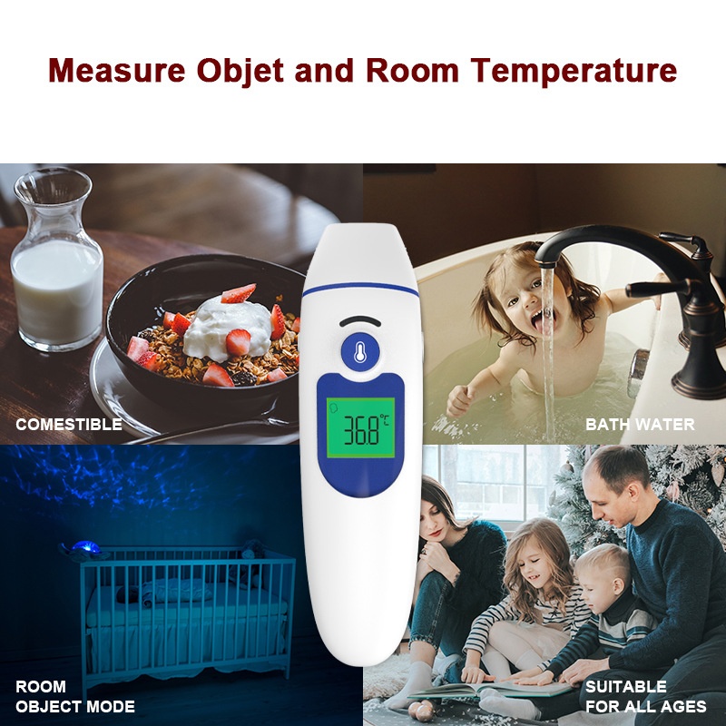 Elektronische infraroodthermometer voor thuisgebruik, medische voorhoofd- en oorthermometer voor baby's en volwassenen.