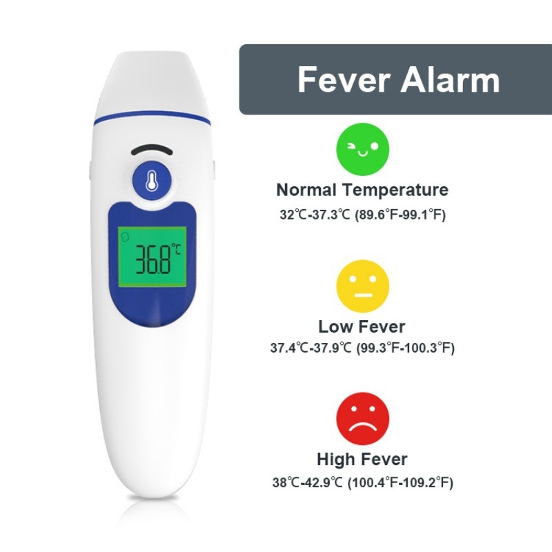 Elektronische infraroodthermometer voor thuisgebruik, medische voorhoofd- en oorthermometer voor baby's en volwassenen.