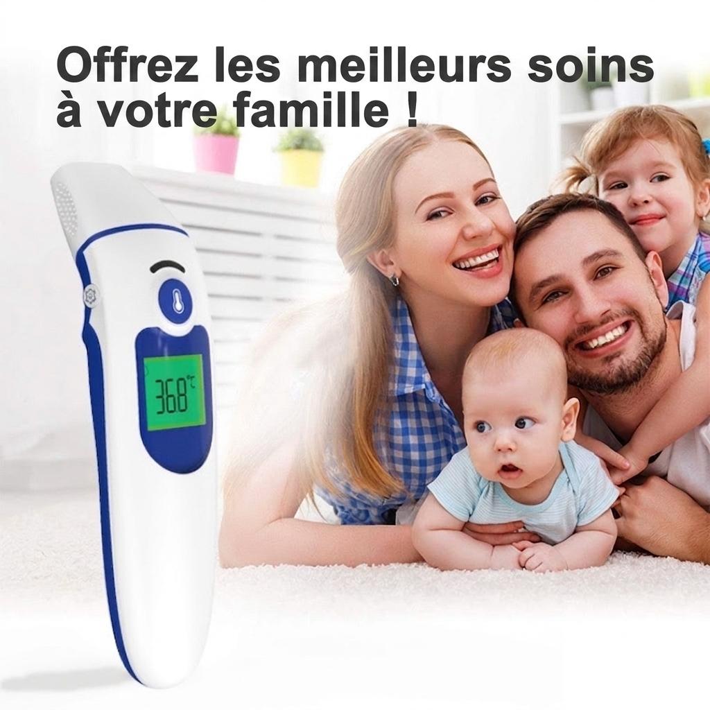 Thermomètre électronique infrarouge domestique, thermomètre médical frontal et auriculaire pour nourrissons et adultes