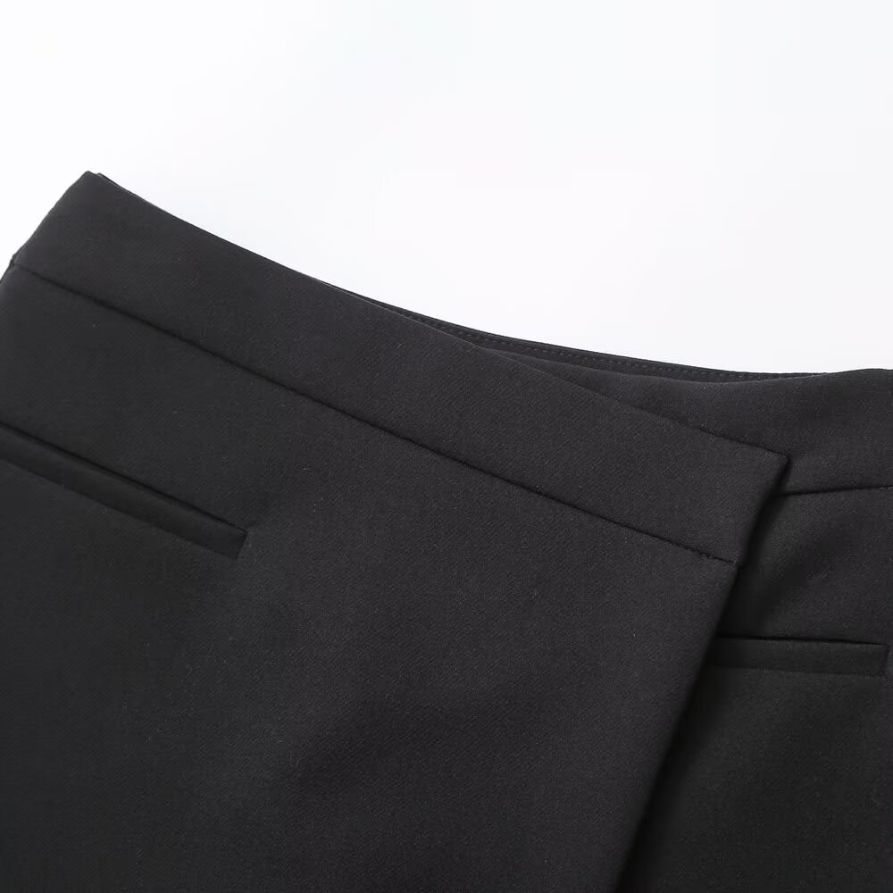 Falda asimétrica para mujer - Elegante pantalón negro KUN-00032