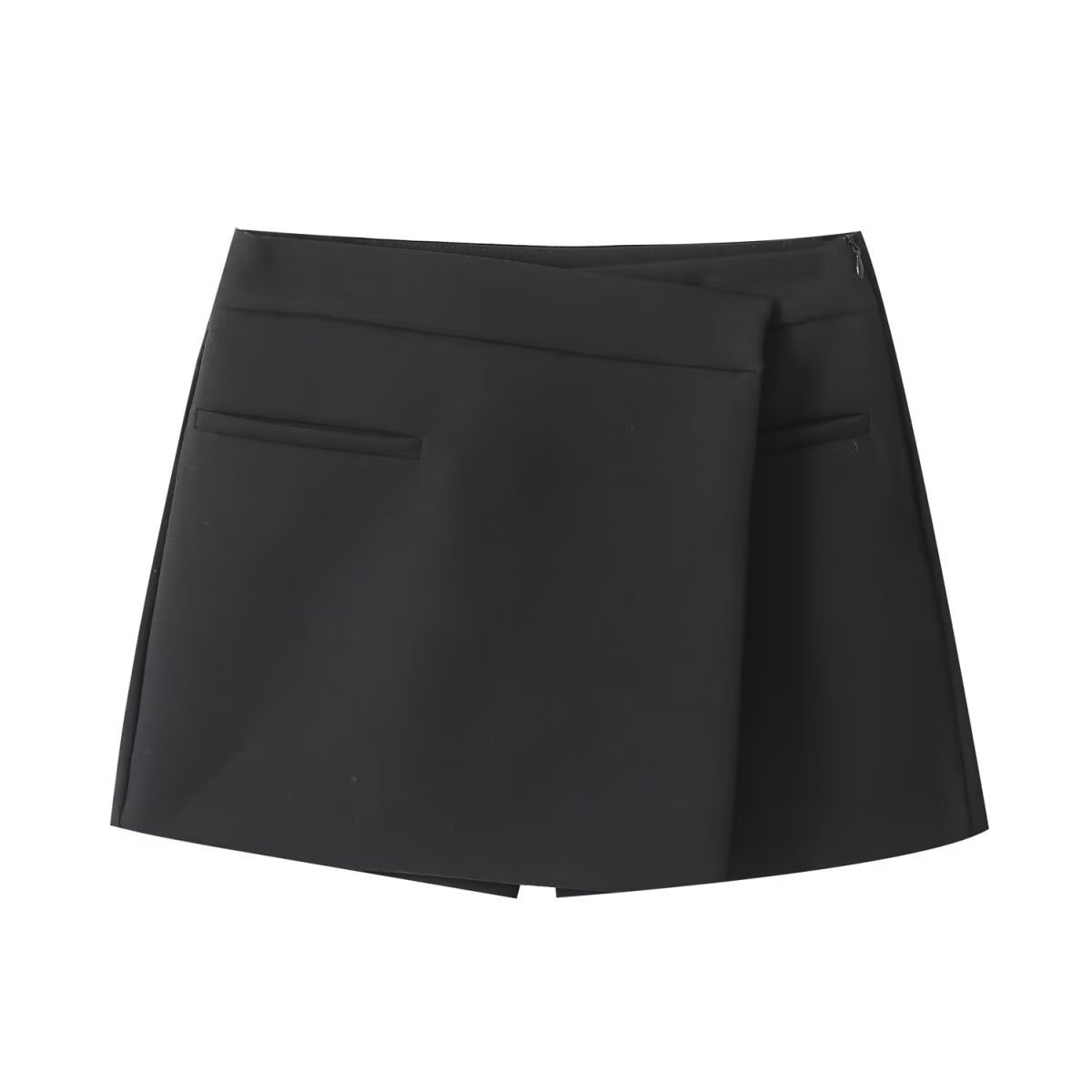 Falda asimétrica para mujer - Elegante pantalón negro KUN-00032